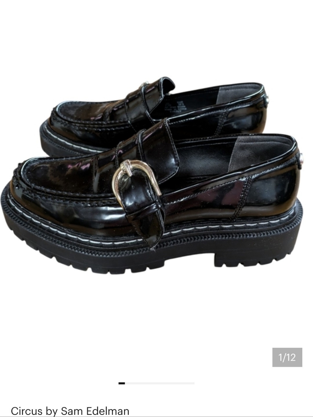 Circus by Sam Edelman Everly Lug Sole Patent Loafer Size 8.5